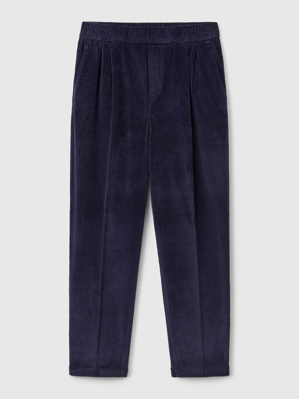 Chinos in velvet with stretch waist Chinos in velvet with stretch waist Women