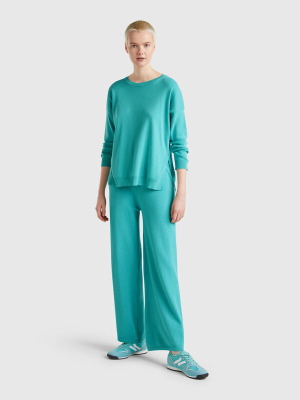 Wide knit trousers Women
