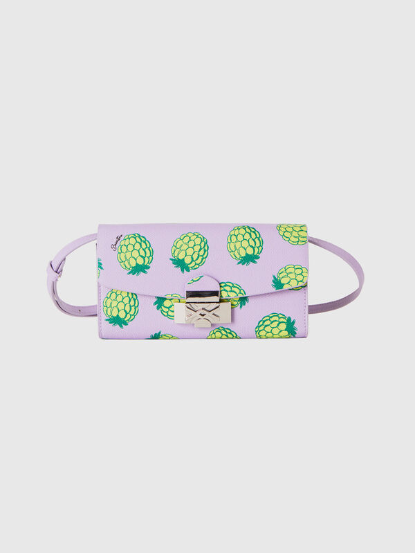 Lilac cell phone holder with pineapple print Women