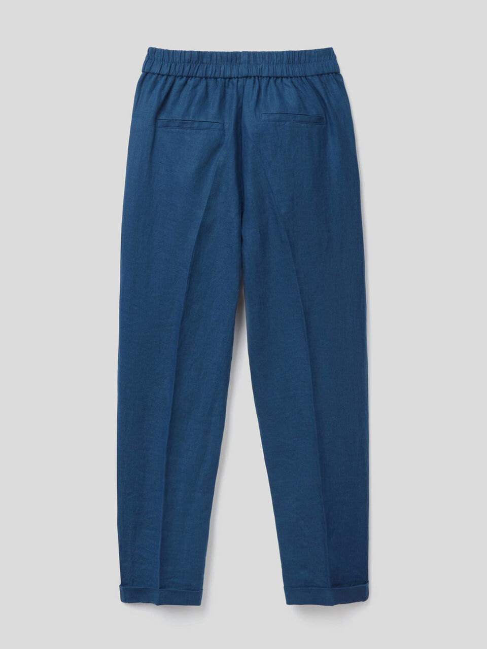 Cropped trousers in 100% linen image number 2