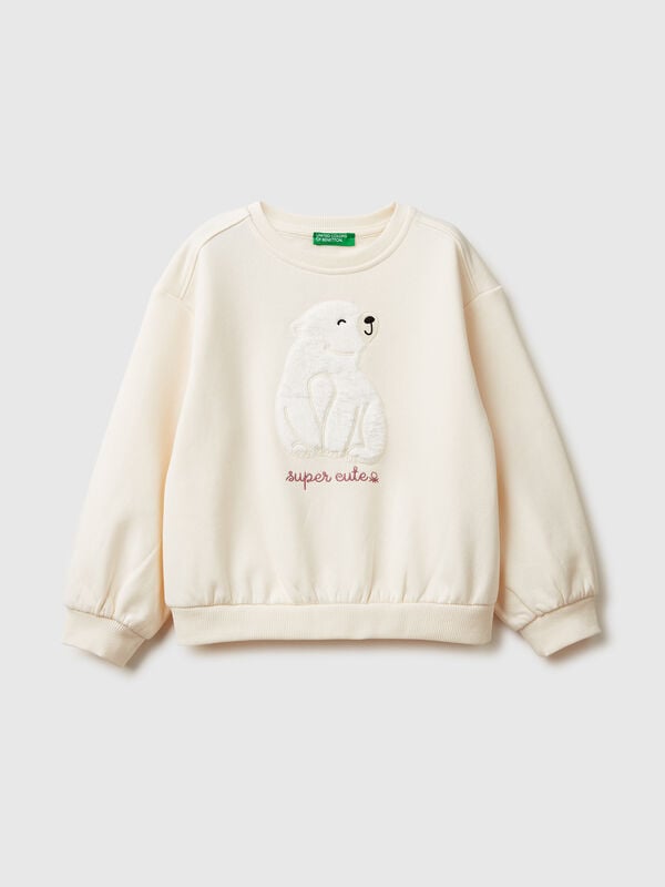 Sweatshirt with animal embroidery Junior Girl