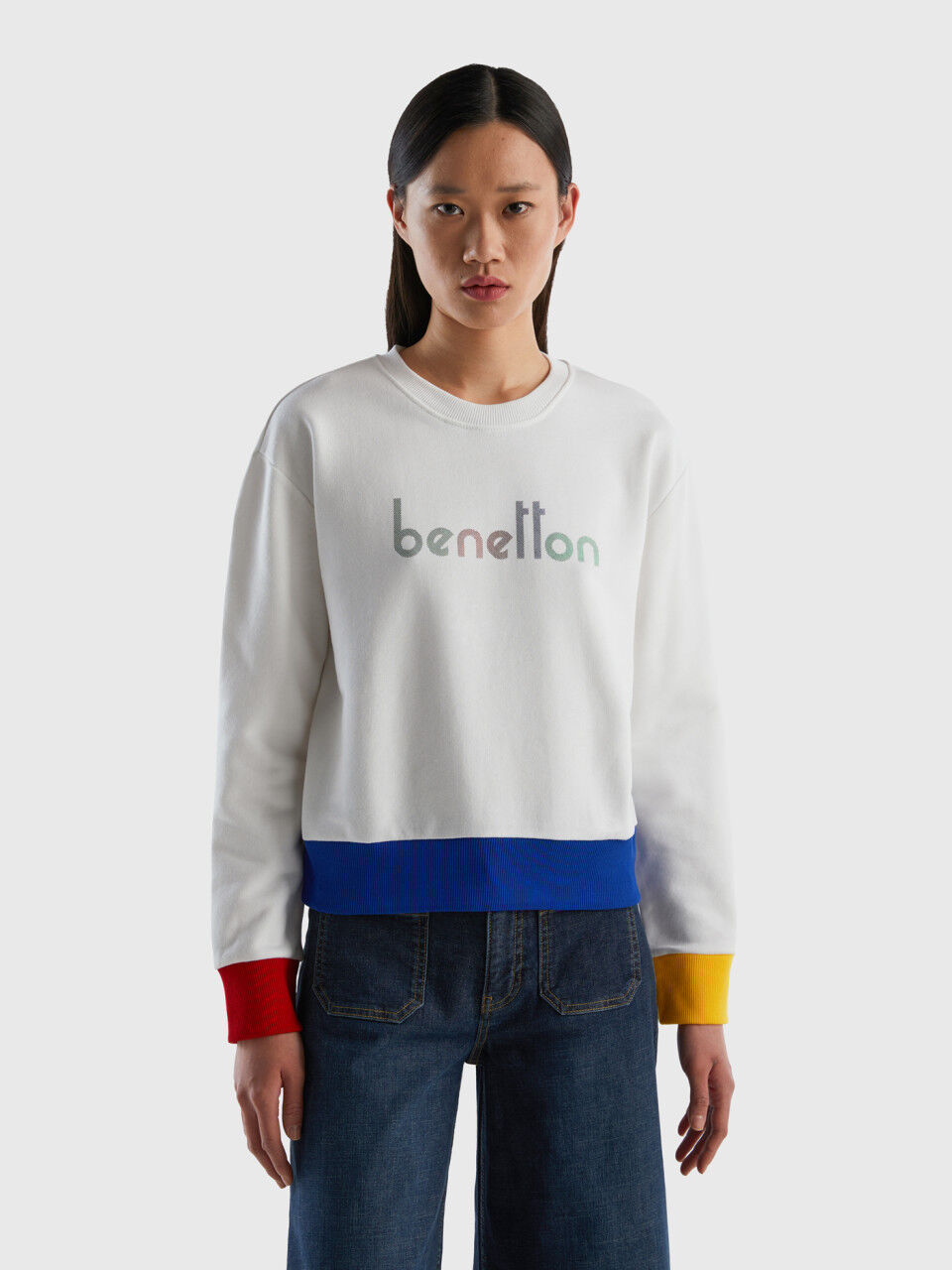 100% cotton sweatshirt with logo print
