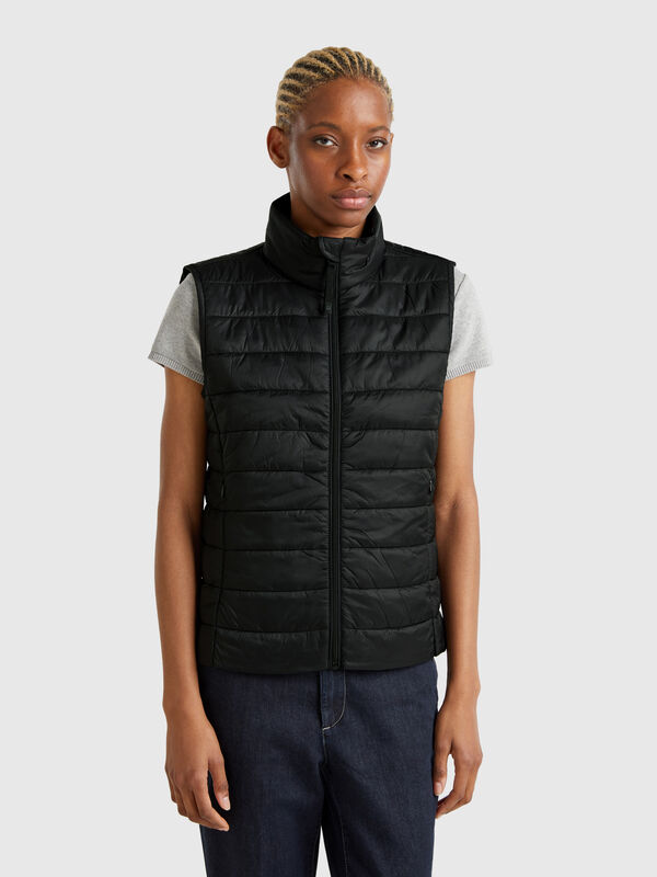 Sleeveless slim fit jacket with padding Women