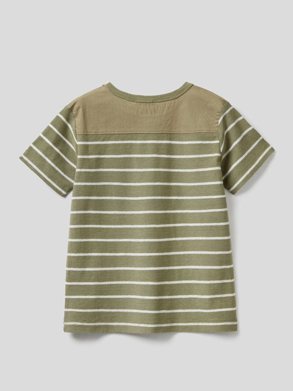 Striped t-shirt in linen blend cotton image number 2