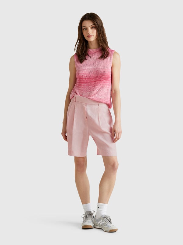 100% linen bermudas Women