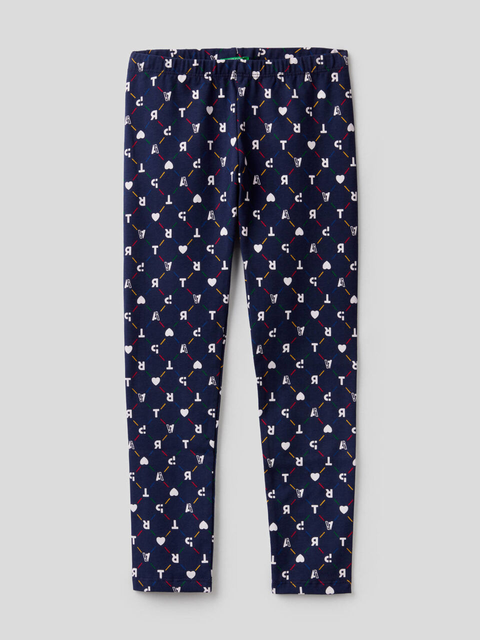 Printed leggings in stretch cotton image number 1