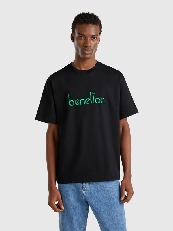 Oversized t-shirt with logo embroidery Men