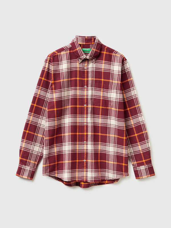 Flannel button-down shirt Men