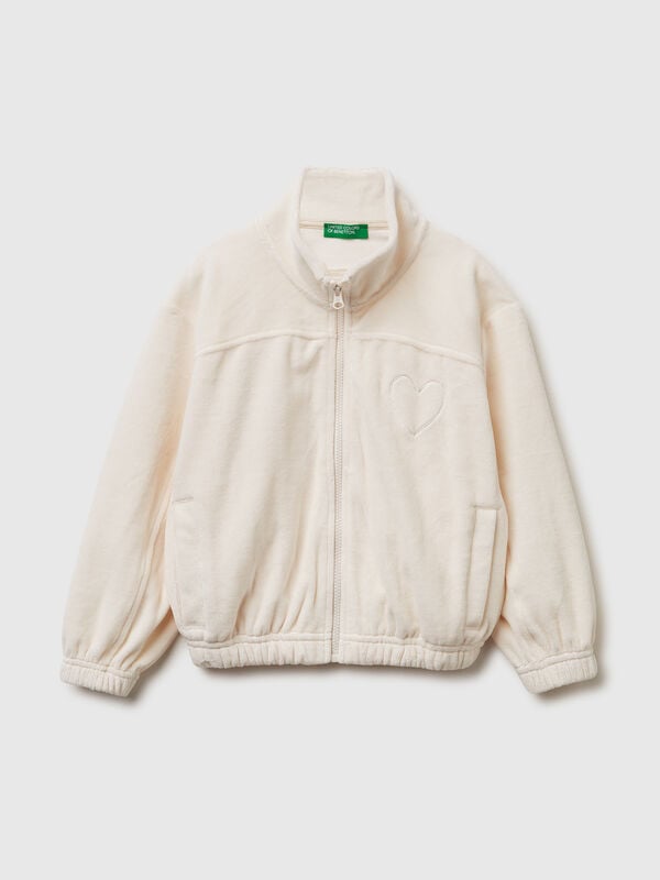 Sweatshirt with heart embroidery Junior Girl