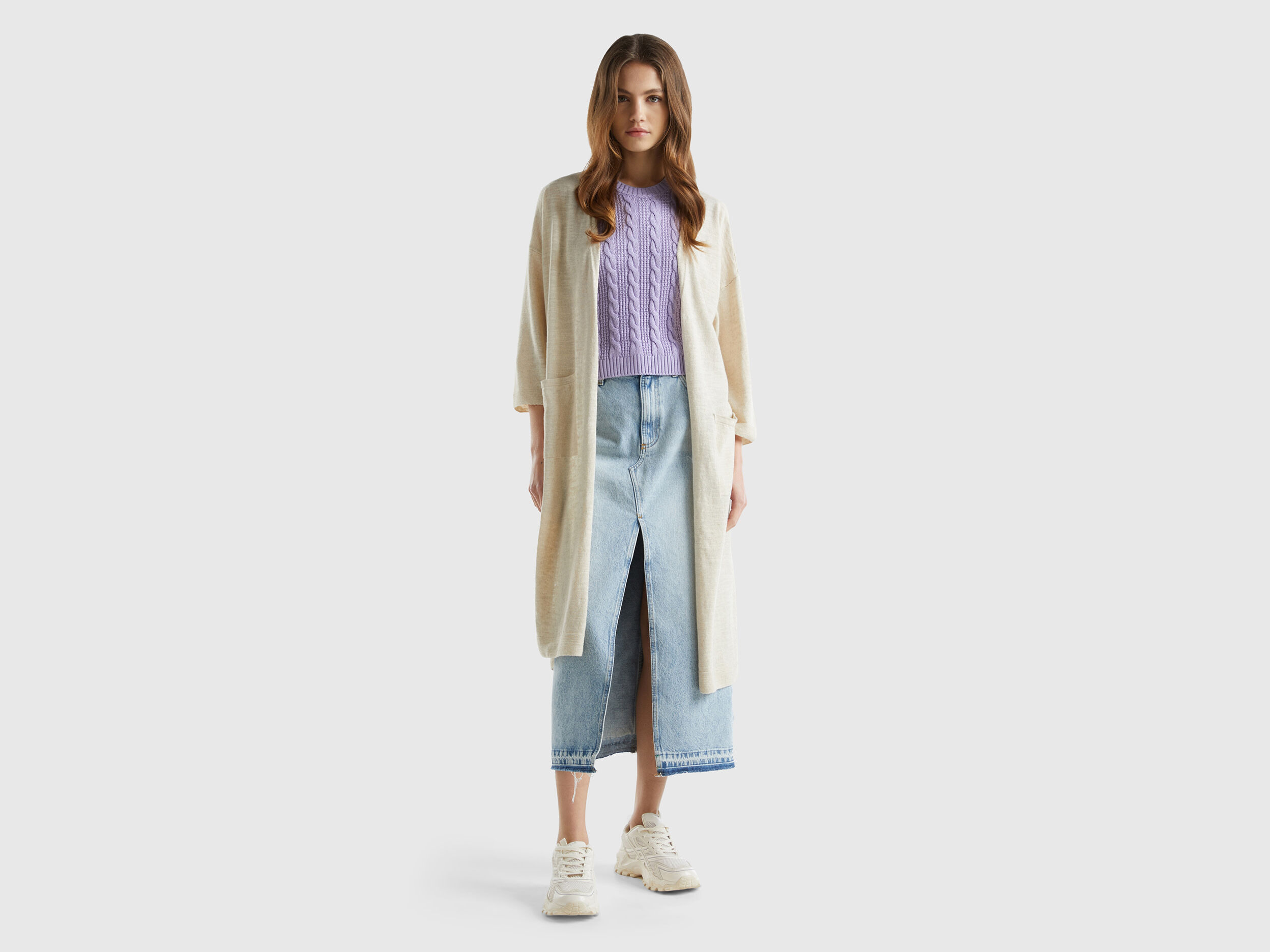 Linen long cardigan best sale