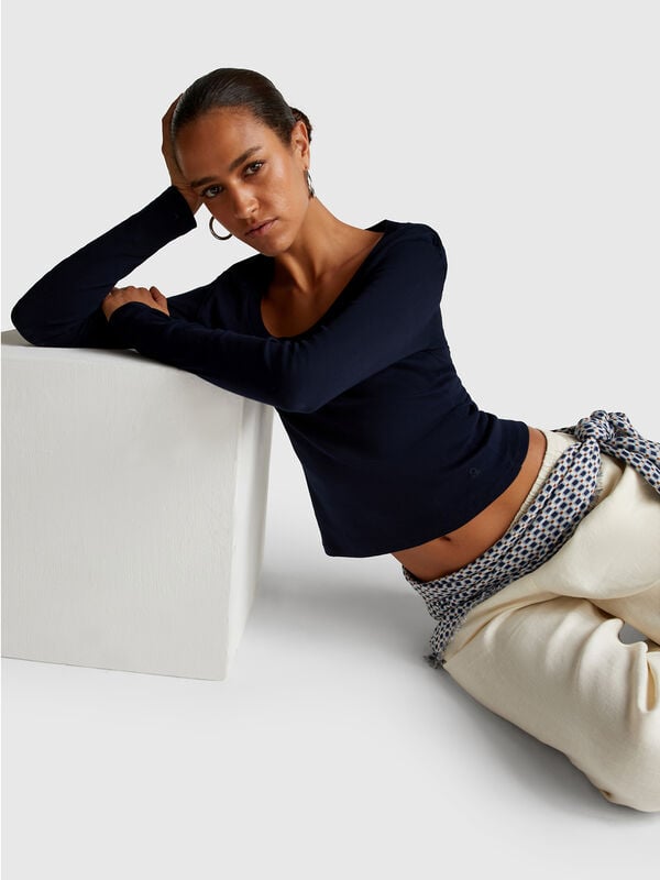 Long sleeve pure cotton t-shirt  Women