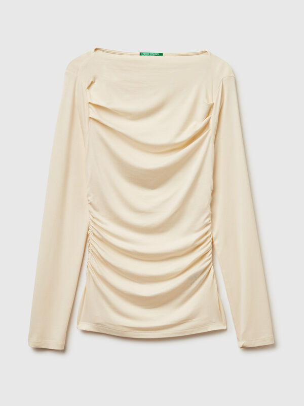 Fitted boat neck t-shirt Women