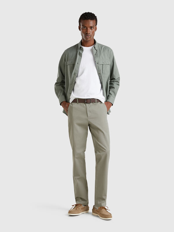 Slim fit chinos in stretch cotton Men