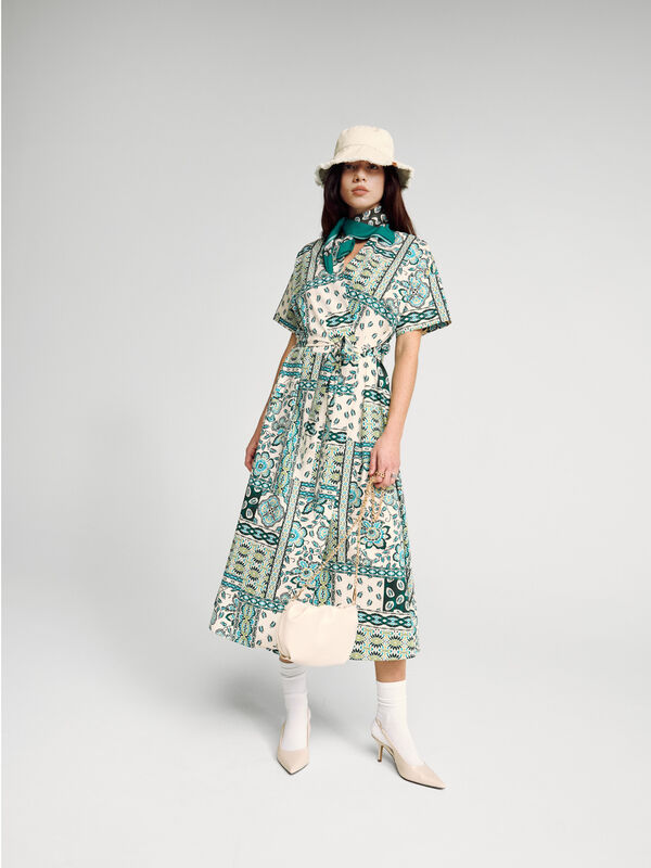 Pencil dress with bandana print Women