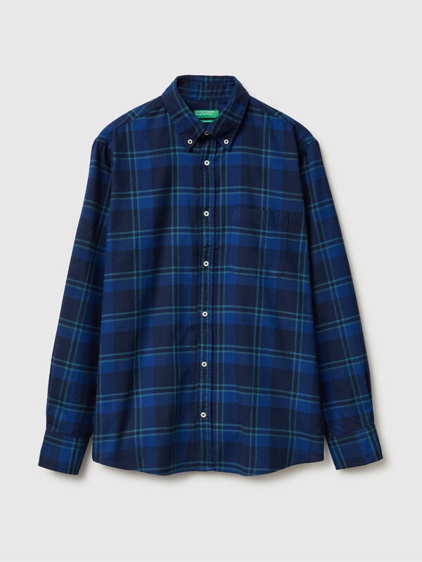 Flannel button-down shirt Men