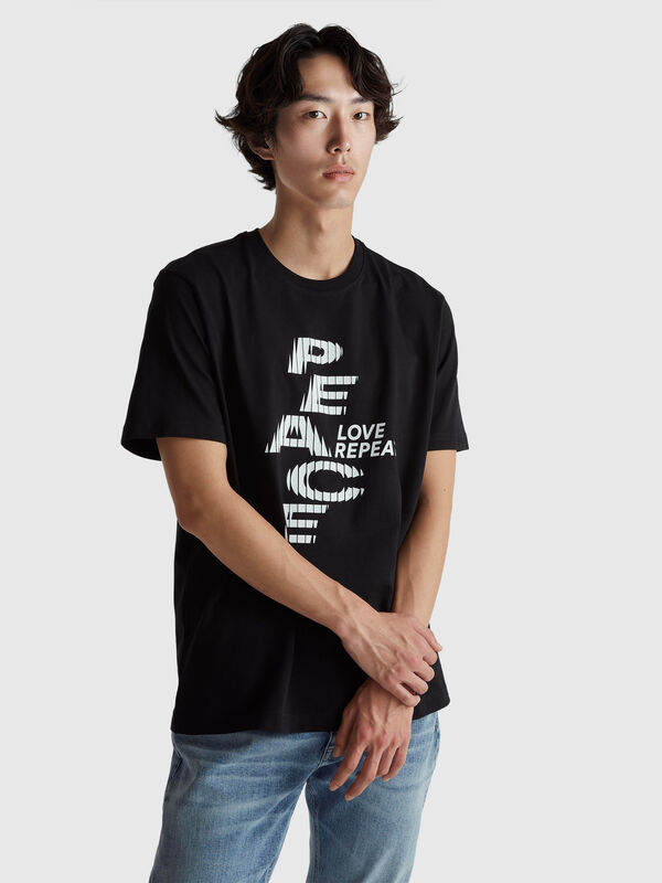 Relaxed fit t-shirt with front and back print Men