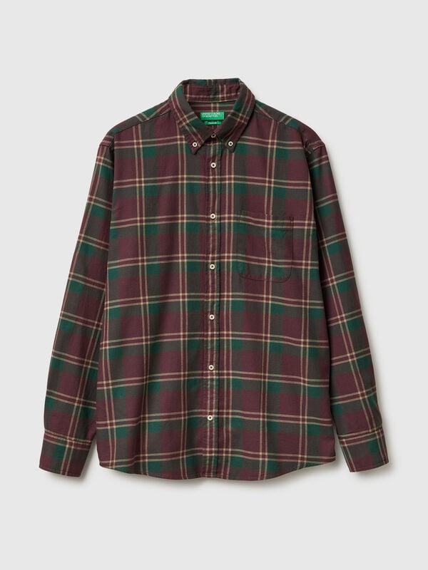 Flannel button-down shirt Men