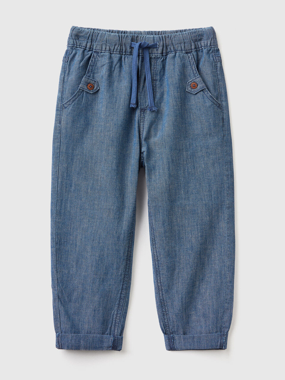 Carrot fit trousers in linen blend