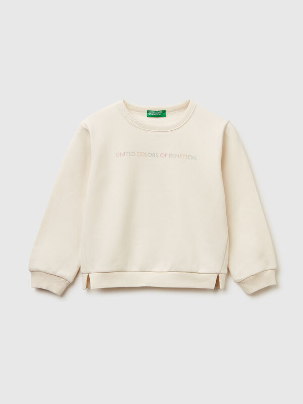 Pullover sweatshirt with glittery print Junior Girl