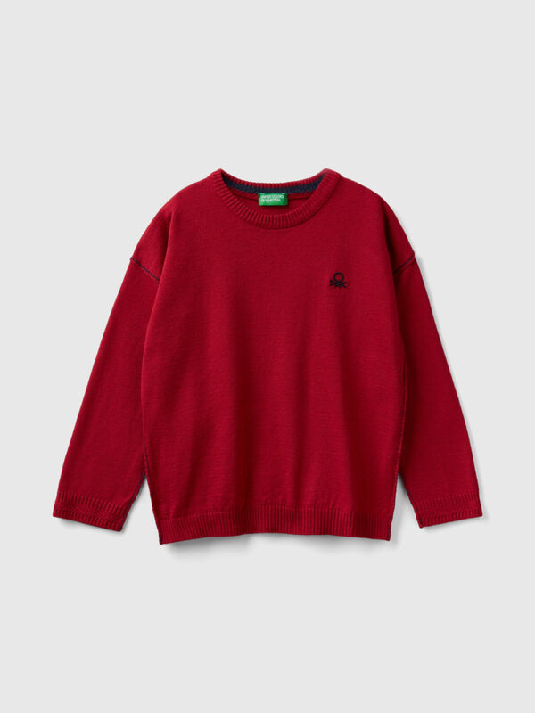 Crew neck sweater with embroidery Junior Boy