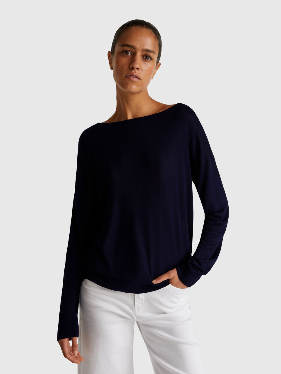 BOAT-NECK SWEAT.L/S Women image number null