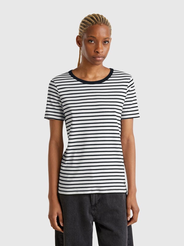 Crew neck striped t-shirt Women