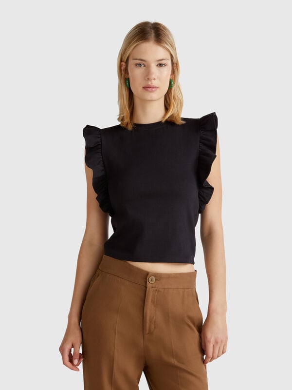 Slim fit t-shirt with rouches Women