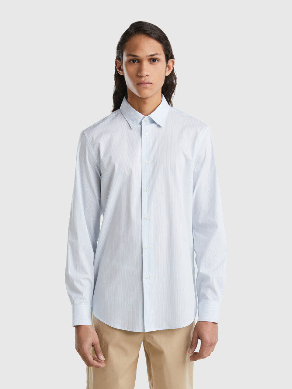 Slim fit shirt in stretch cotton blend