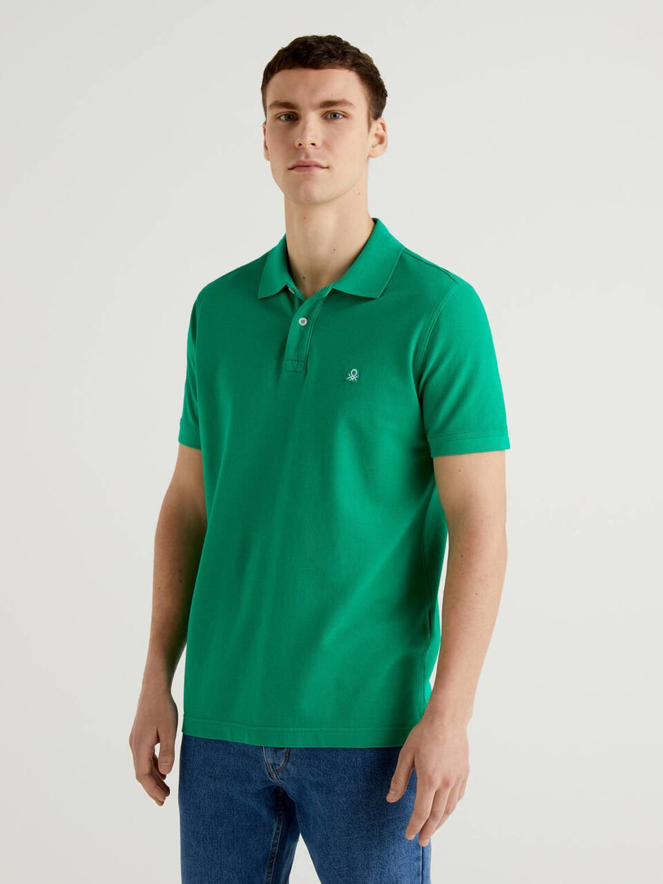 Regular fit green polo