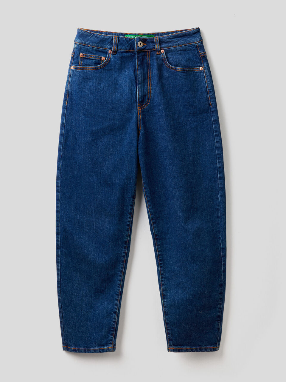 100% cotton balloon fit jeans image number 1