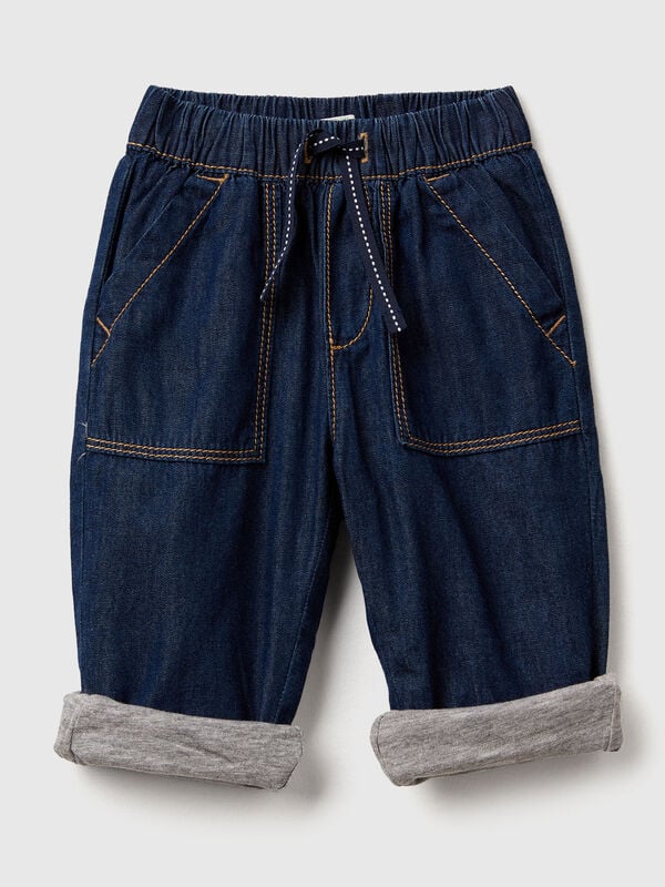 Trousers in chambray New Born (0-18 months)