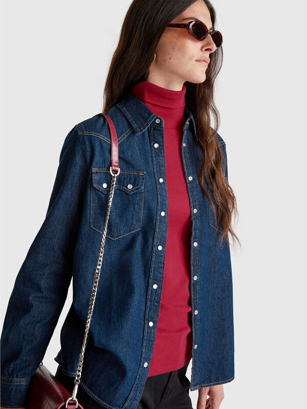 Long sleeve t-shirt with high neck Women