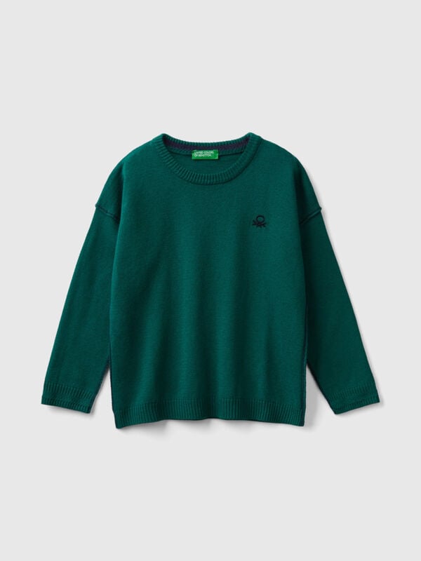 Crew neck sweater with embroidery Junior Boy