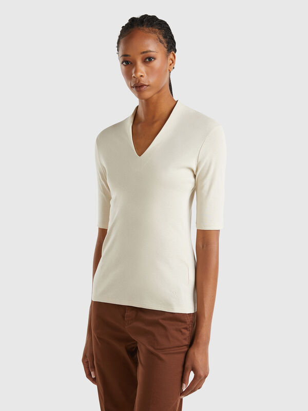Slim fit t-shirt in long fiber cotton Women