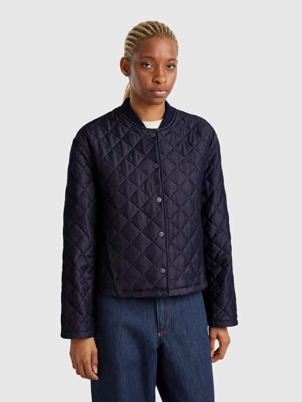 Quilted denim effect jacket Women