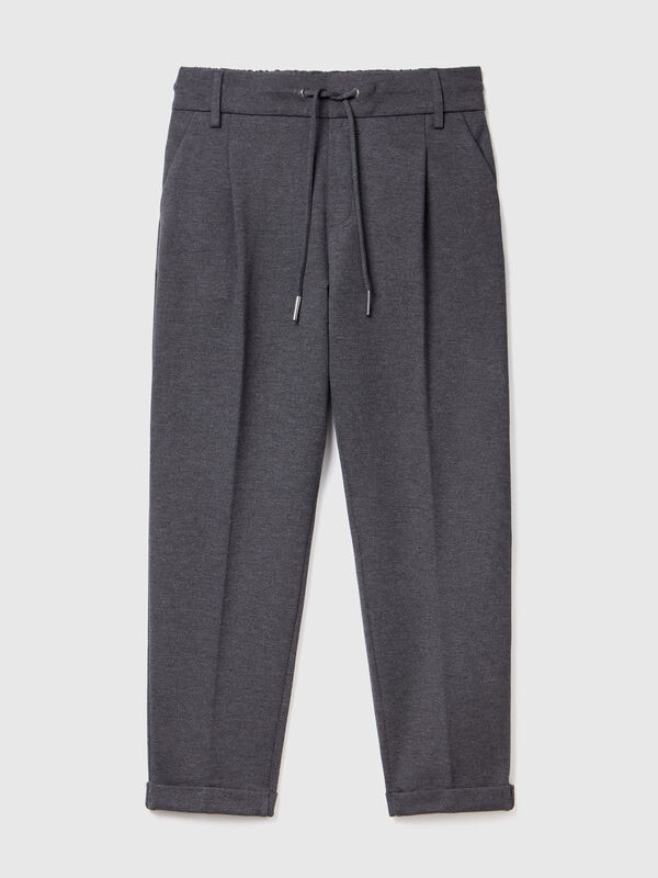 Yarn dyed trousers with drawstring Yarn dyed trousers with drawstring Women