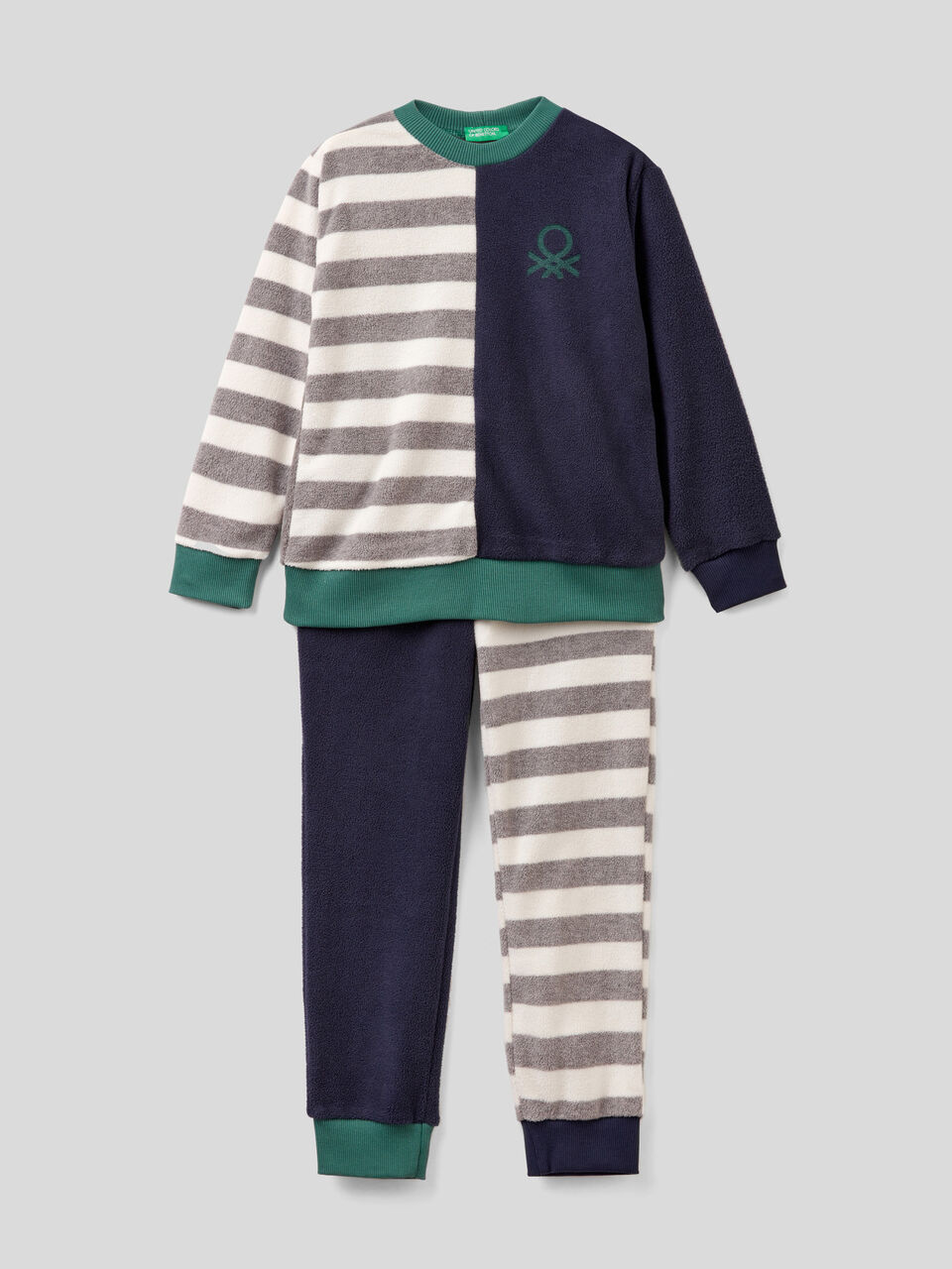 Striped pyjamas in fleece image number 1