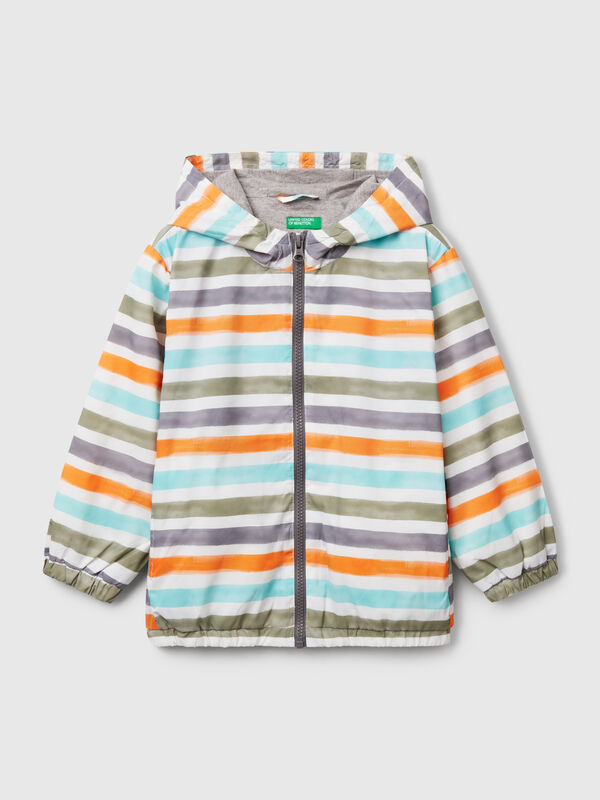 Lightweight striped jacket with hood Junior Boy