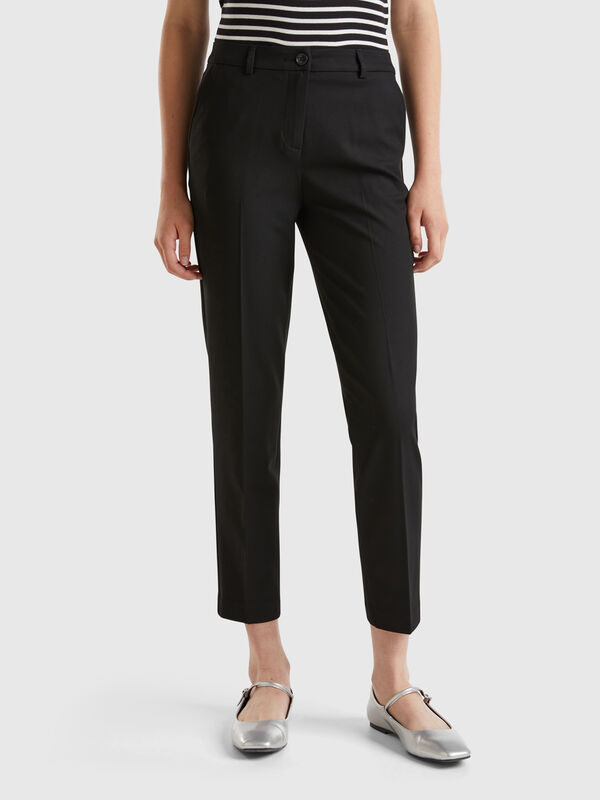 Trousers in stretch viscose blend Women