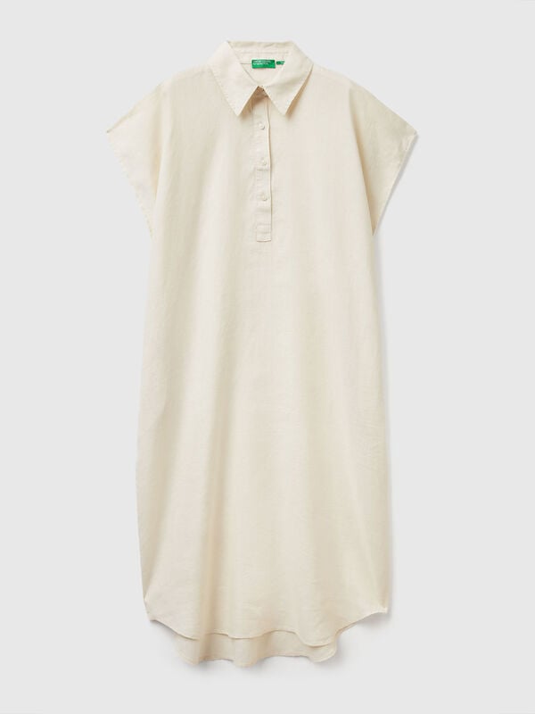 Midi dress in pure linen Women