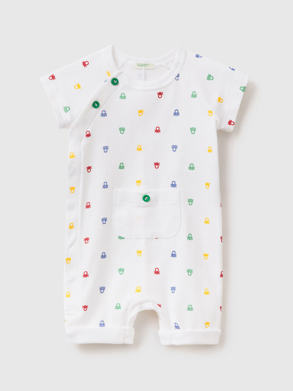 Patterned romper in organic cotton
