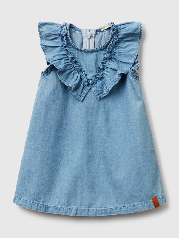 Chambray dress with frill New Born (0-18 months)