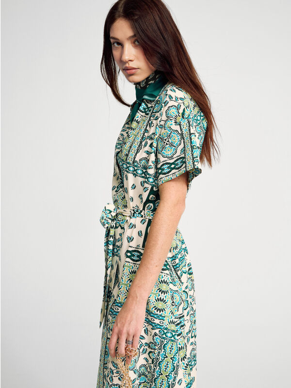 Pencil dress with bandana print Women