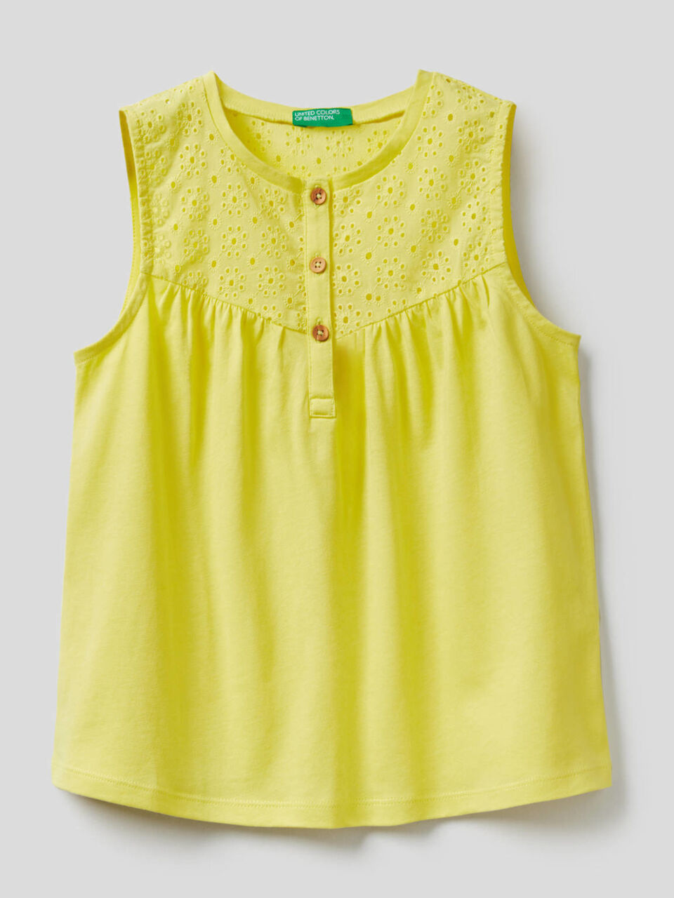 Sleeveless blouse in 100% cotton image number null