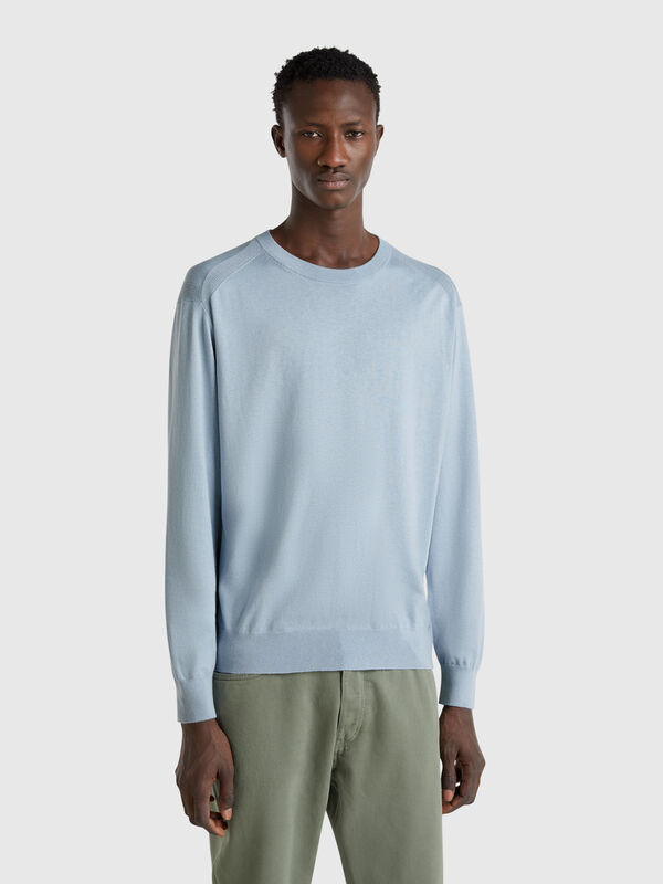 Sweater in viscose and silk blend Men