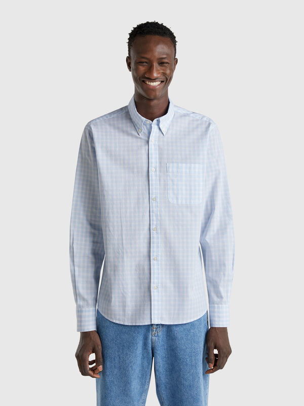 Check button-down shirt Men