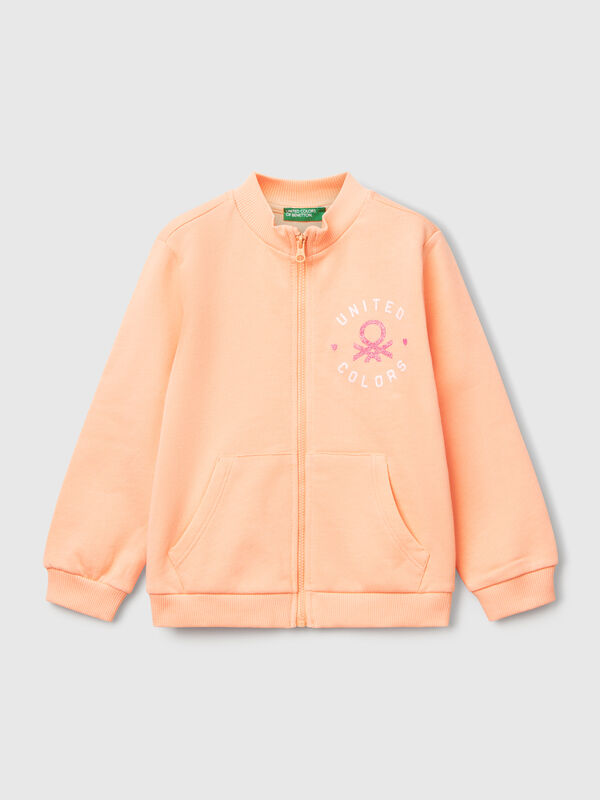 Sweatshirt with zip in cotton Junior Girl