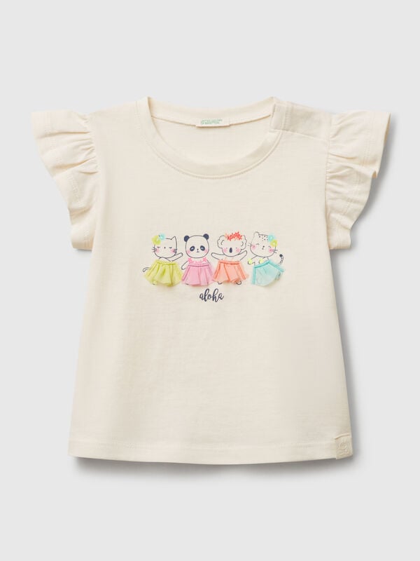 T-shirt with print and applique New Born (0-18 months)