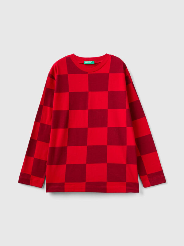 Warm checkered t-shirt Junior Boy