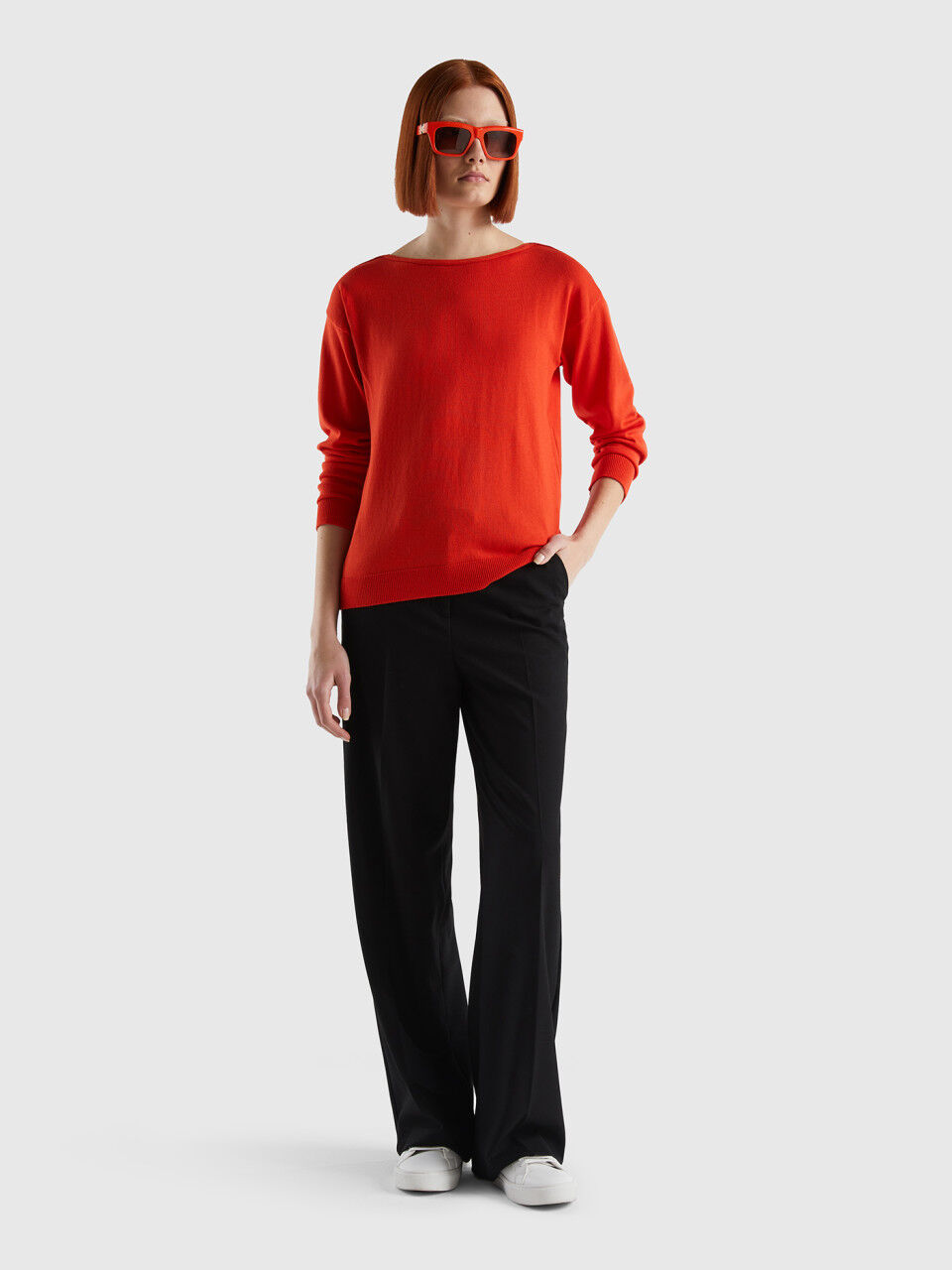 Boat neck sweater